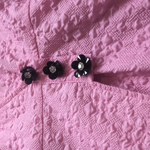 Sister Jane Pink Wrap Dress Puff Sleeves Asymmetrical - Picture 8 of 10